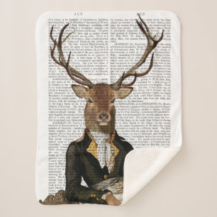 Couverture Sherpa Portrait de cerfs