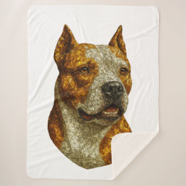 Couverture Sherpa Portrait de chien Pitbull
