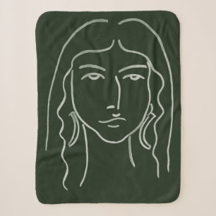 Couverture Sherpa Portrait de malachite avec de longs cheveux