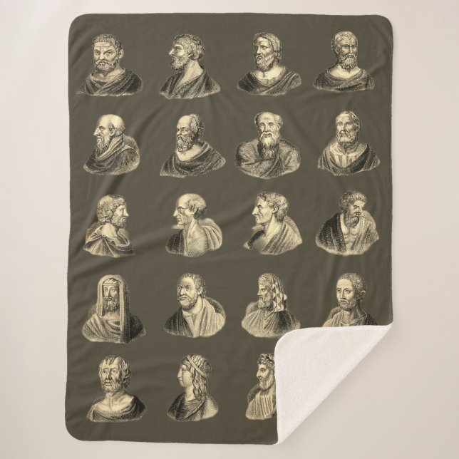 Couverture Sherpa Portraits Motif des philosophes anciens (Devant)