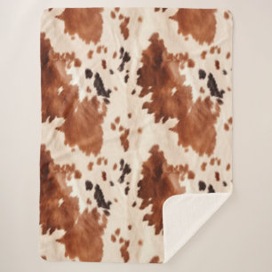 Couverture Sherpa Poster de animal blanc Brown