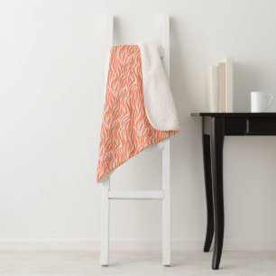 Couverture Sherpa Poster de animal orange