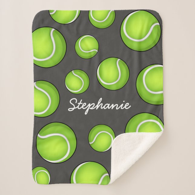 Couverture Sherpa Pourpre nommé fait sur commande de tennis (Devant)
