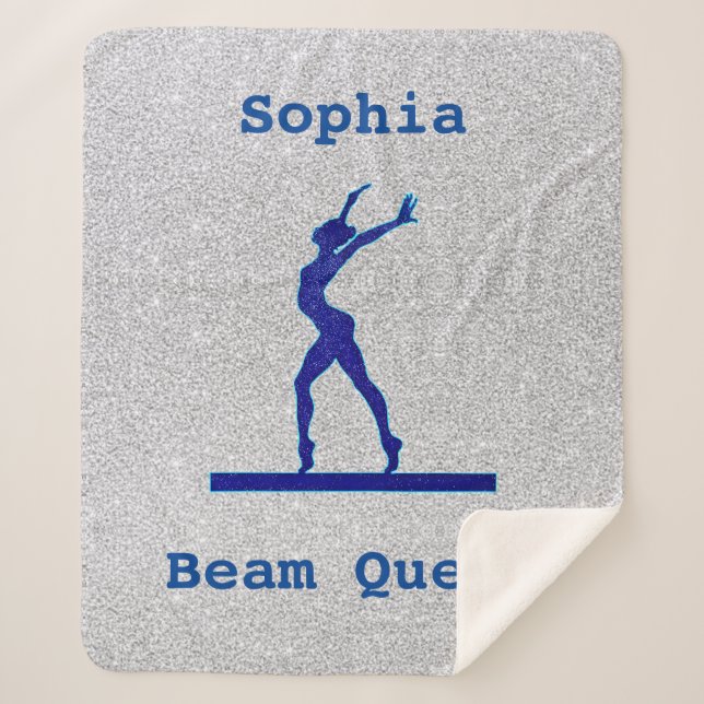 Couverture Sherpa Poutres de gymnastique Queen Blue / Silver Sherpa  (Devant)