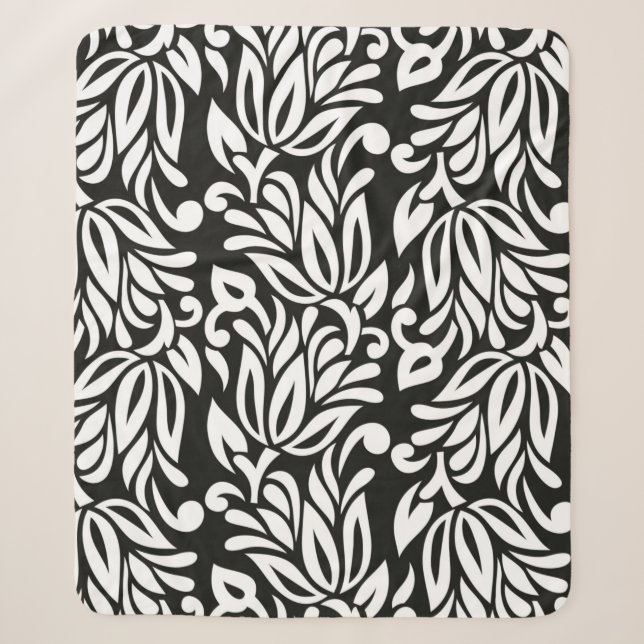 Couverture Sherpa Ppa textile vintage noir et blanc (Devant)