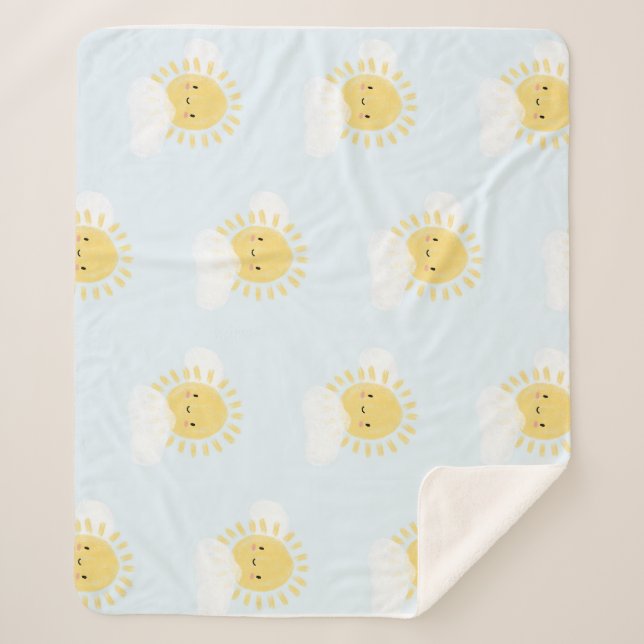 Couverture Sherpa Premier anniversaire Baby shower Sunshine Cute Par (Devant)