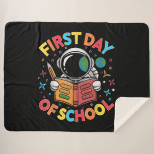 Couverture Sherpa Premier jour d'école Astronaute Espace Retour à l'