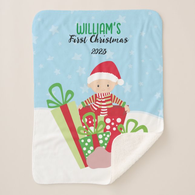 Couverture Sherpa Premier Noël 🎄 bébé (Devant)