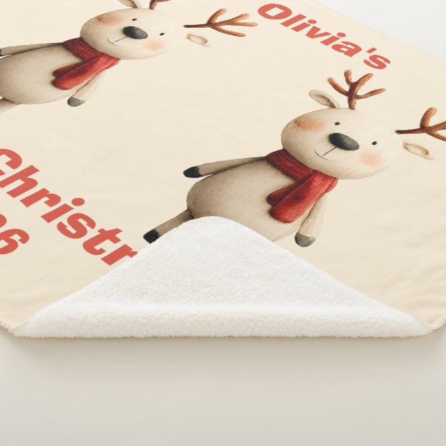 Couverture Sherpa Premier ornement de Noël pour bébé personnalisé (3/4)