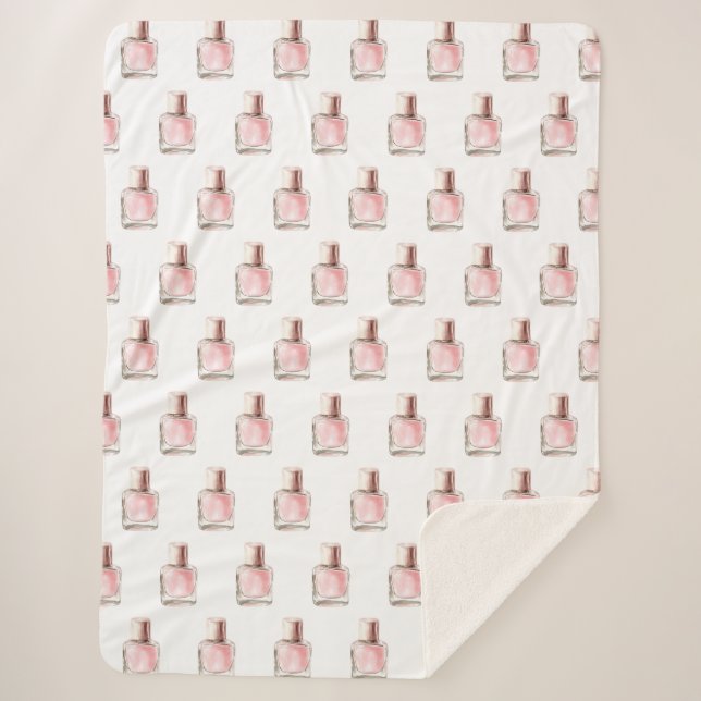 Couverture Sherpa Pretty in White Pink Nail Polish Bridal Shower (Devant)