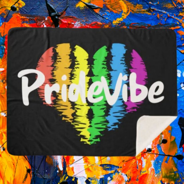 Couverture Sherpa PrideVibe : Enveloppez-vous dans le coeur arc-en-c (Créateur téléchargé)