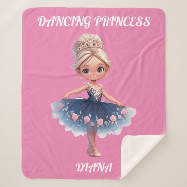 COUVERTURE SHERPA "PRINCESS DANSEUSE" PERSONNALISÉ (Devant)