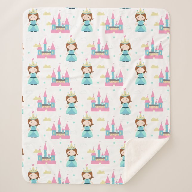 Couverture Sherpa Princesse Bébé Motif fille (Devant)