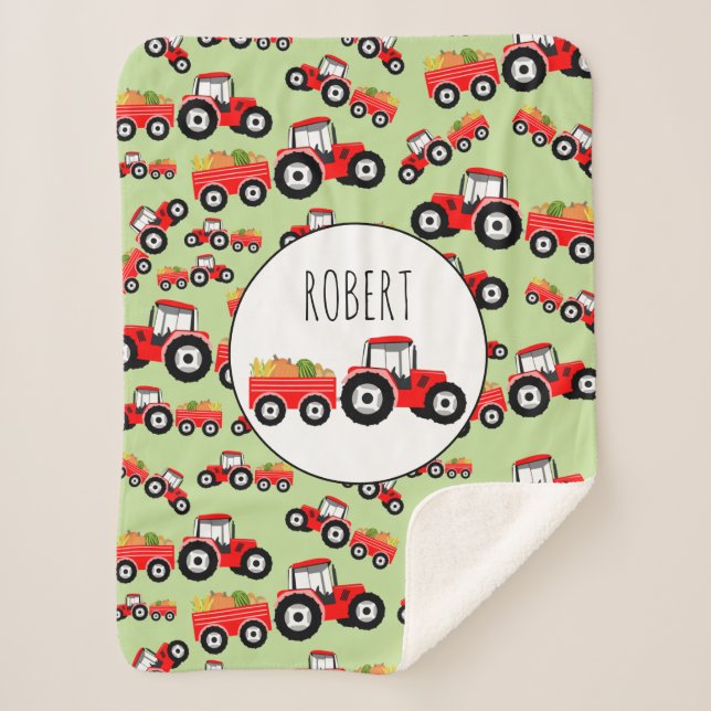 Couverture Sherpa Produit de la ferme de camion de tracteur rouge pe (Devant)