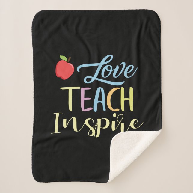 Couverture Sherpa Professeur Cadeaux | Love Teach Inspire (Devant)