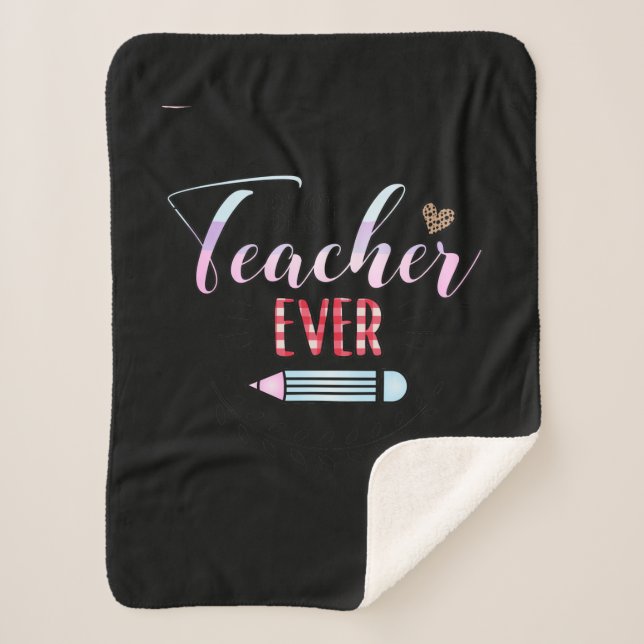 Couverture Sherpa Professeur Cadeaux | Meilleur enseignant jamais (Devant)