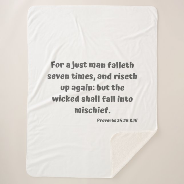 Couverture Sherpa Proverbes 24:16 KJV Bible Verse Écriture (Devant)