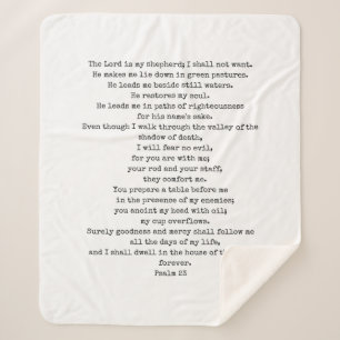 Couverture Sherpa Psalm 23 Sherpa Fleece Blanket PERSONNALISABLE