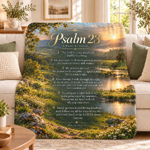 Couverture Sherpa Psaume 23 Paysage Écriture Sainte Décoration Chrét