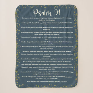 Couverture Sherpa Psaume 91, Vert, Version King James, Bible Verse