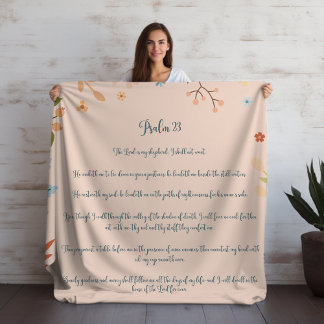 Couverture Sherpa Psaume de Pêche Légère 23, Bible Verse Bohème