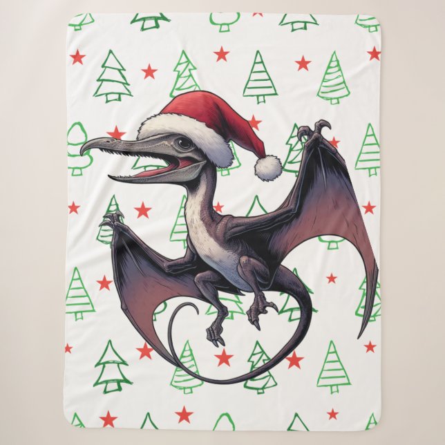 Couverture Sherpa Pterodactyle de Noël (Devant)