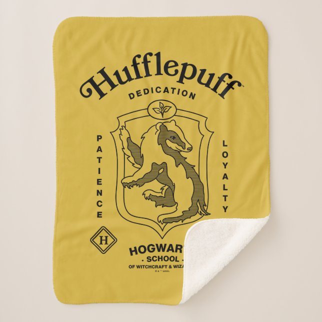 Couverture Sherpa PUFFS™ Dévouement Patience Loyauté Blason (Devant)