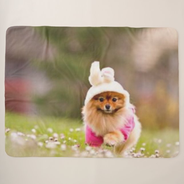 Couverture Sherpa PUPPY en BUNNY SUIT (Devant (Horizontal))