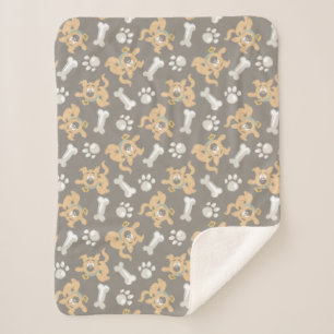 Couverture Sherpa Puppy Scooby-Doo Bone & Motif Empreinte de patte