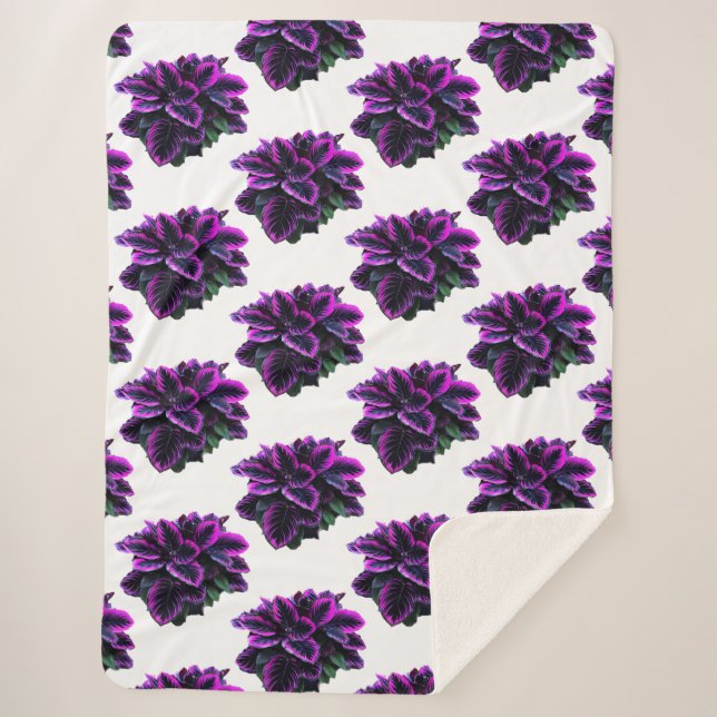 COUVERTURE SHERPA PURPLE CALATHEA (Devant)