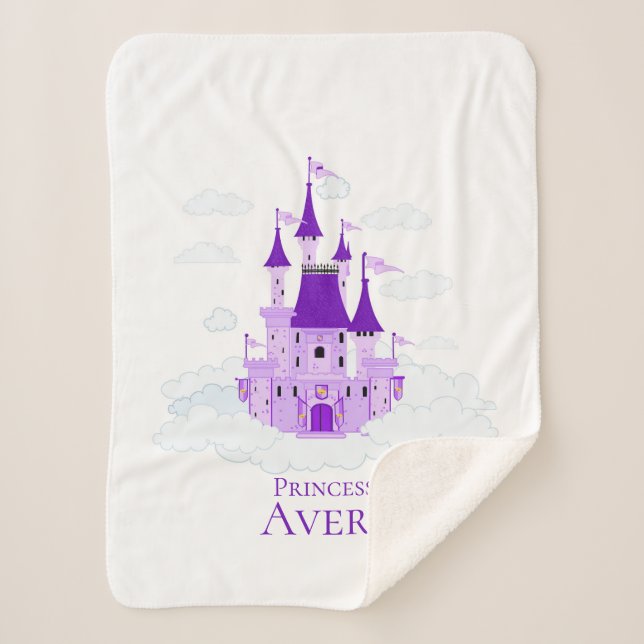 Couverture Sherpa Purple Princess Castle Fille personnalisée (Devant)