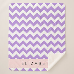 Couverture Sherpa Purple Zigzag, Purple Chevron, Votre Nom