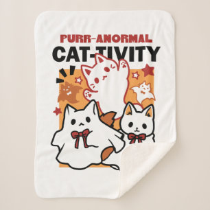 Couverture Sherpa Purr-anormal Cat Cat mignonne Halloween Conception