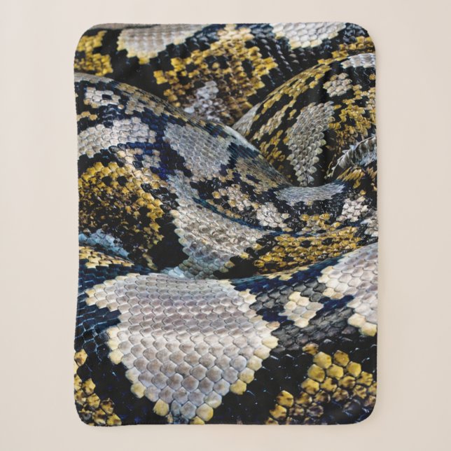 Couverture Sherpa Python noir, jaune et gris (Devant)
