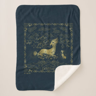Couverture Sherpa Qilin Au Repos Tapisserie d'or