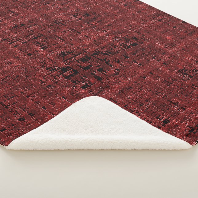 Couverture Sherpa Quadrados pequenos vermelhos sobrepostos empapados (3/4)