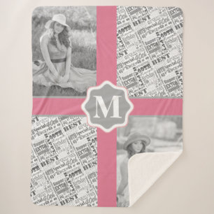 Couverture Sherpa quarantième Monogramme personnalisé par Special