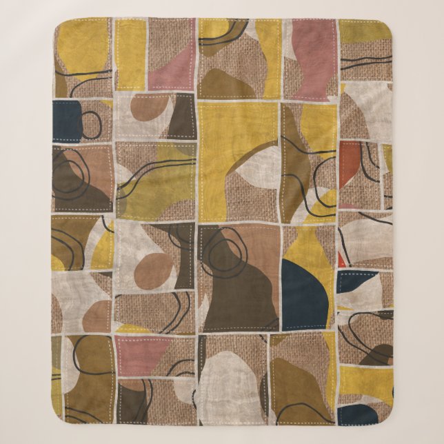 Couverture Sherpa Quilt collage en patchwork : impression mixte. (Devant)