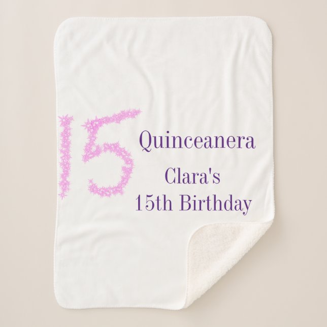 Couverture Sherpa Quinceanera 15e anniversaire parties scintillant r (Devant)