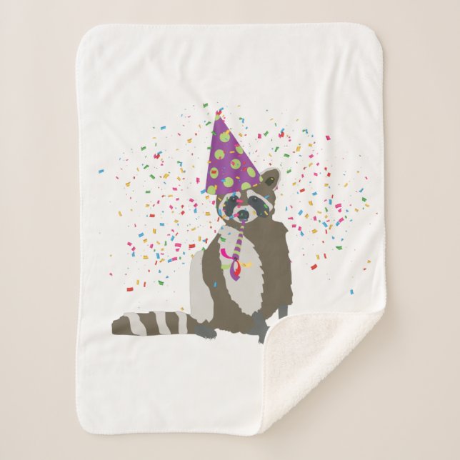 Couverture Sherpa Raccoon - Animaux ayant une fête (Devant)