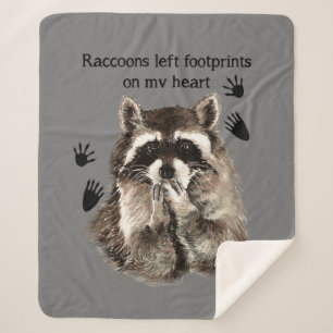 Couverture Sherpa Raccoons Empreintes gauche sur ma citation d'anima