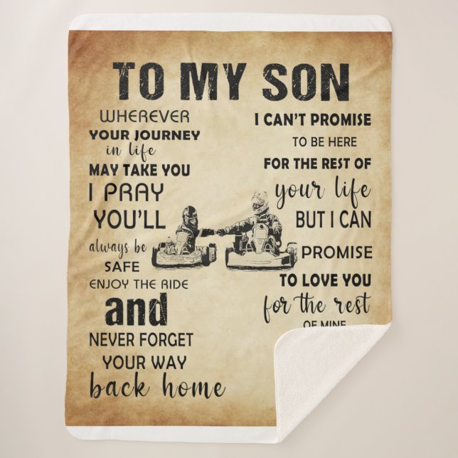 Couverture Sherpa Racing Papa À Mon Fils De Papa Don Signifiant Don (Devant)