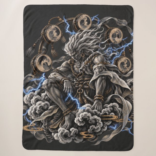 Couverture Sherpa Raijin Bleu (Devant)