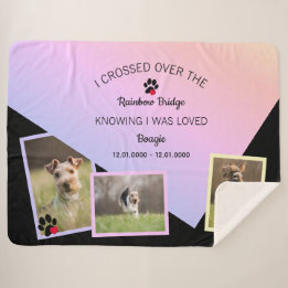 Couverture Sherpa Rainbow Bridge Photo Pet Memorial Large