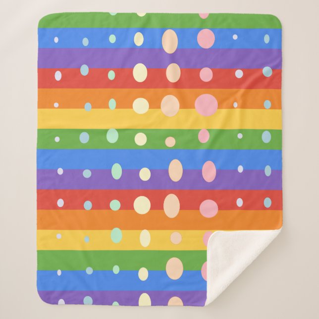 COUVERTURE SHERPA RAINBOW DOT STRIPES (Devant)