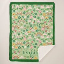 Rainbow of Irish Luck Shamrock Clover Pastel Green