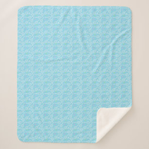 Couverture Sherpa Raquette de tennis et motif de balle de couleur pa