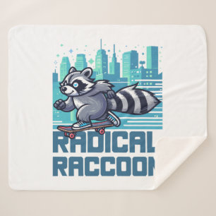 Couverture Sherpa Raton laveur radical skateboardeur urbain