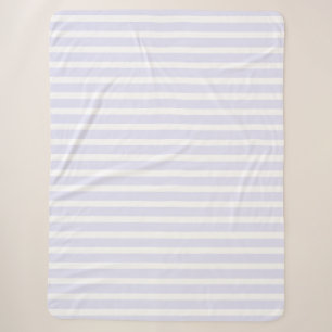 Couverture Sherpa Rayé horizontal simple blanc lavande