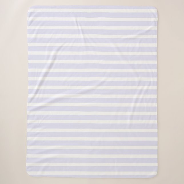 Couverture Sherpa Rayé horizontal simple blanc lavande (Devant)